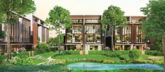 Công viên trước dãy nhà phố vườn