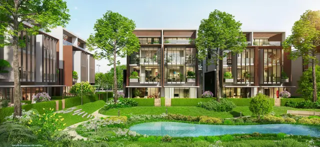 Biệt thự song lập bên hồ